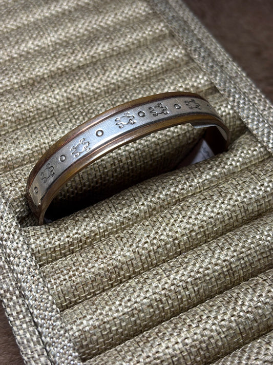 Copper & Sterling Frog Cuff