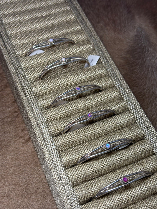 Lab Opal Stacker Cuffs