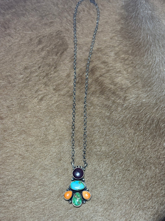 20" Multi-Stone Cluster Necklace