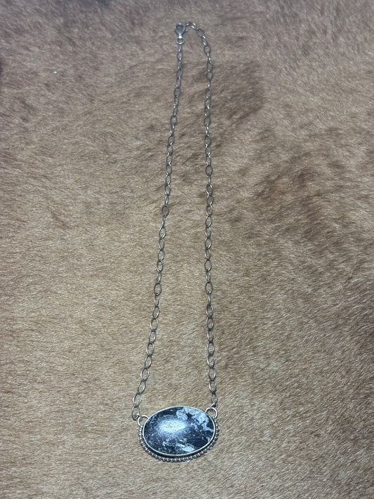 18" White Buffalo Bar Necklace