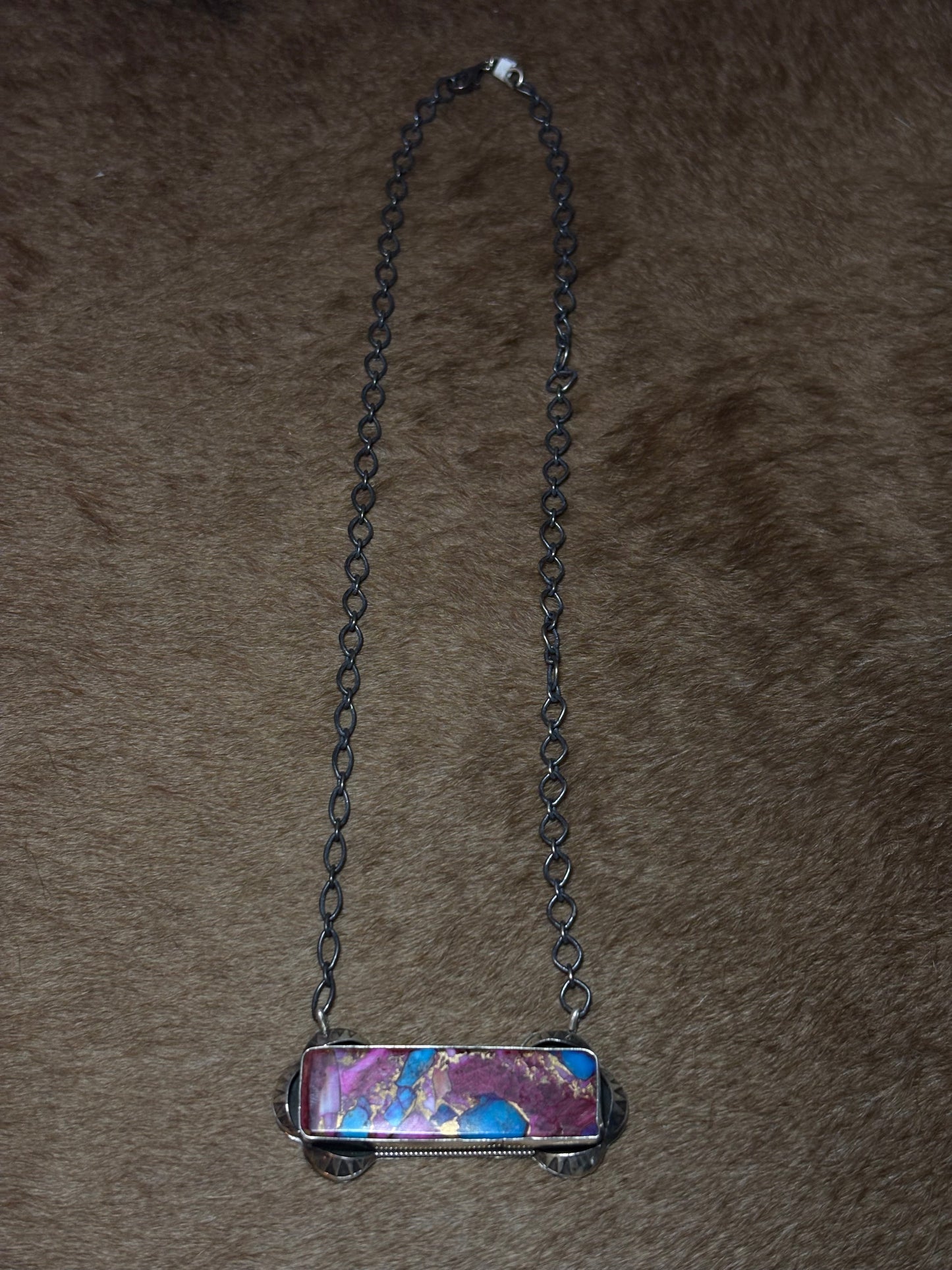 20” Pink Dahlia Bar Necklace