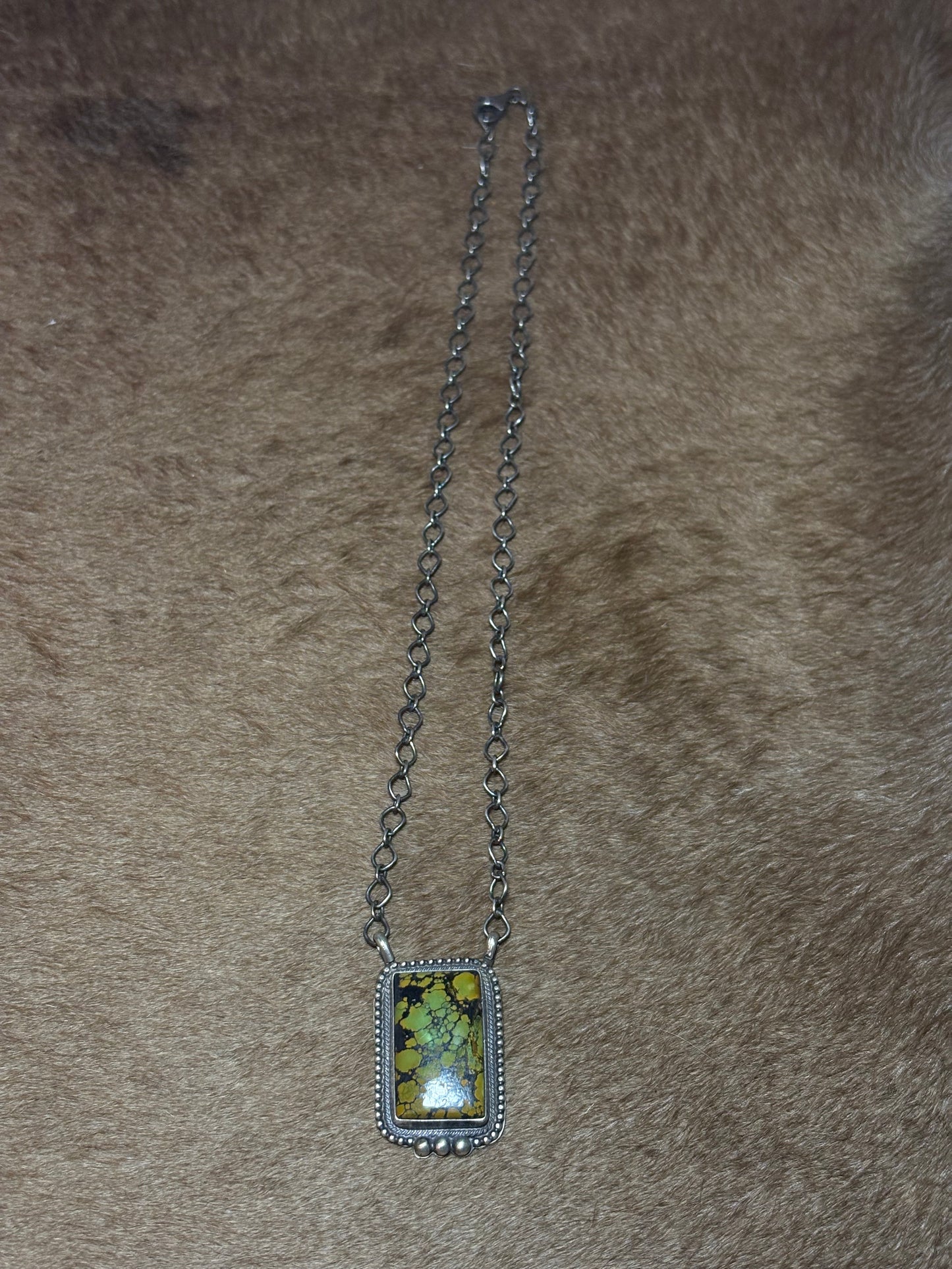 18" Blackjack Turquoise Bar Necklace