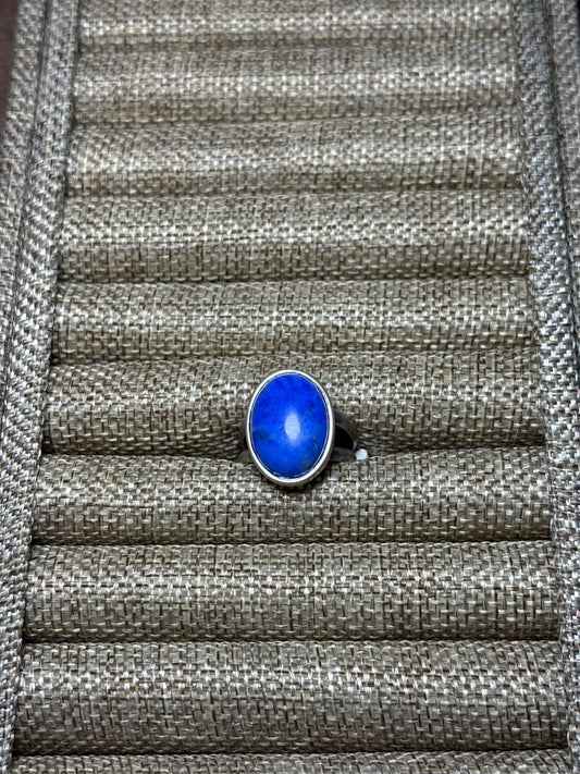 Blue Lapis Sterling Silver Ring Size 7