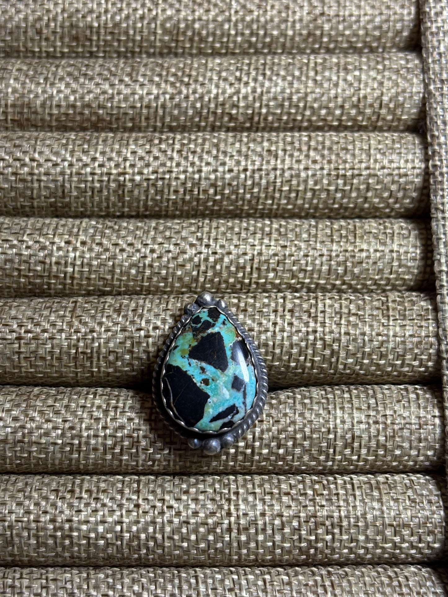 Sz 7 BlackJack Turquoise Ring