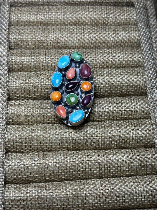 Adjustable Multi-Stone Cluster Ring