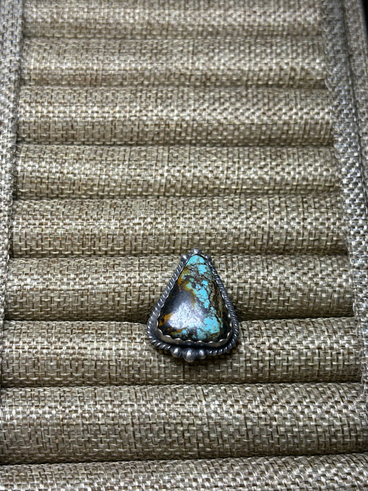 Sz 8 BlackJack Turquoise Ring