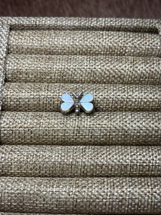 White Opal Butterfly Ring