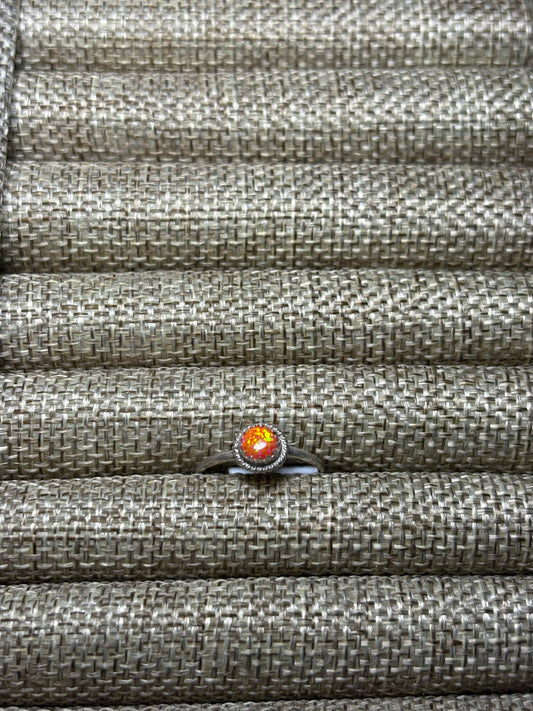 Sz 7.5 Orange Opal Ring