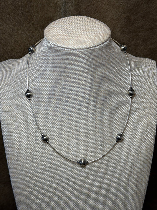 17-18.5" Liquid Silver & Sterling Pearls