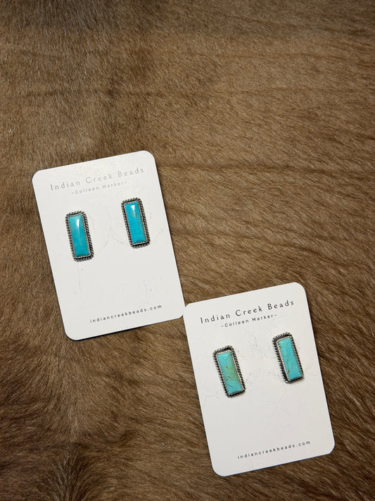 Kingman Turquoise Bar Earrings