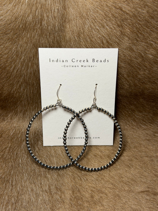 3mm Sterling Pearl Hoop Earrings