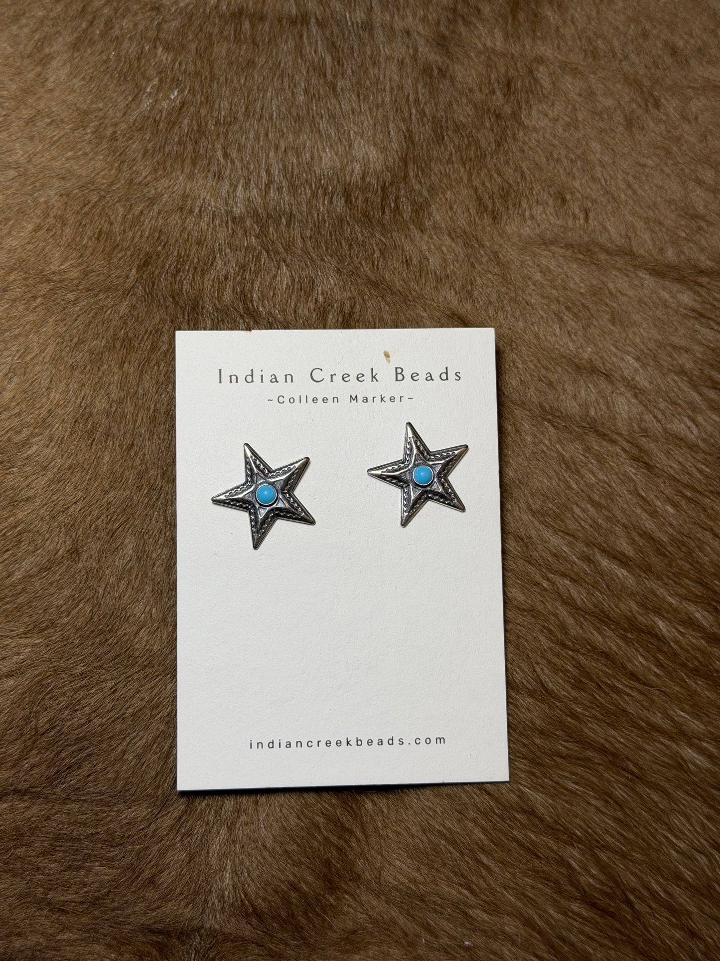 Sterling Silver Star with Turquoise Earrings