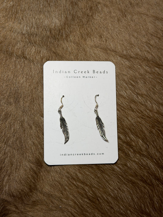 Sterling Silver Feather Earrings