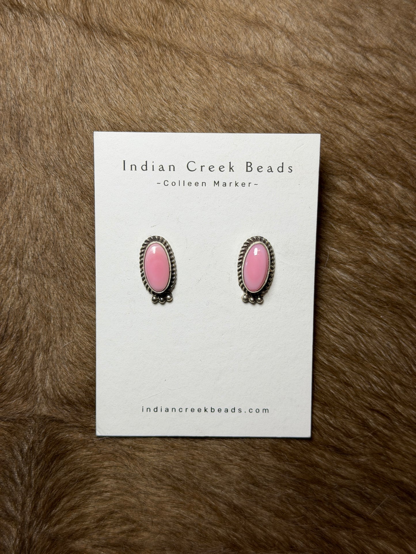 Pink Conch Sterling Silver Stud Earrings