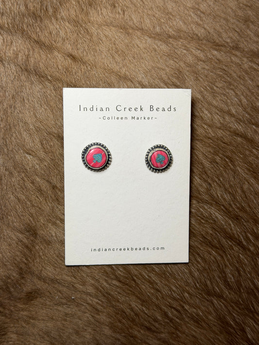 Pink Spade Earrings