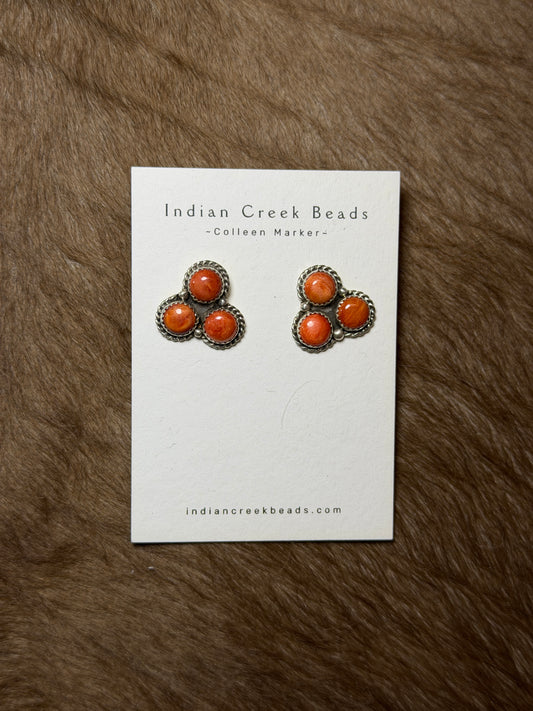 3 Stone Spiny Earrings