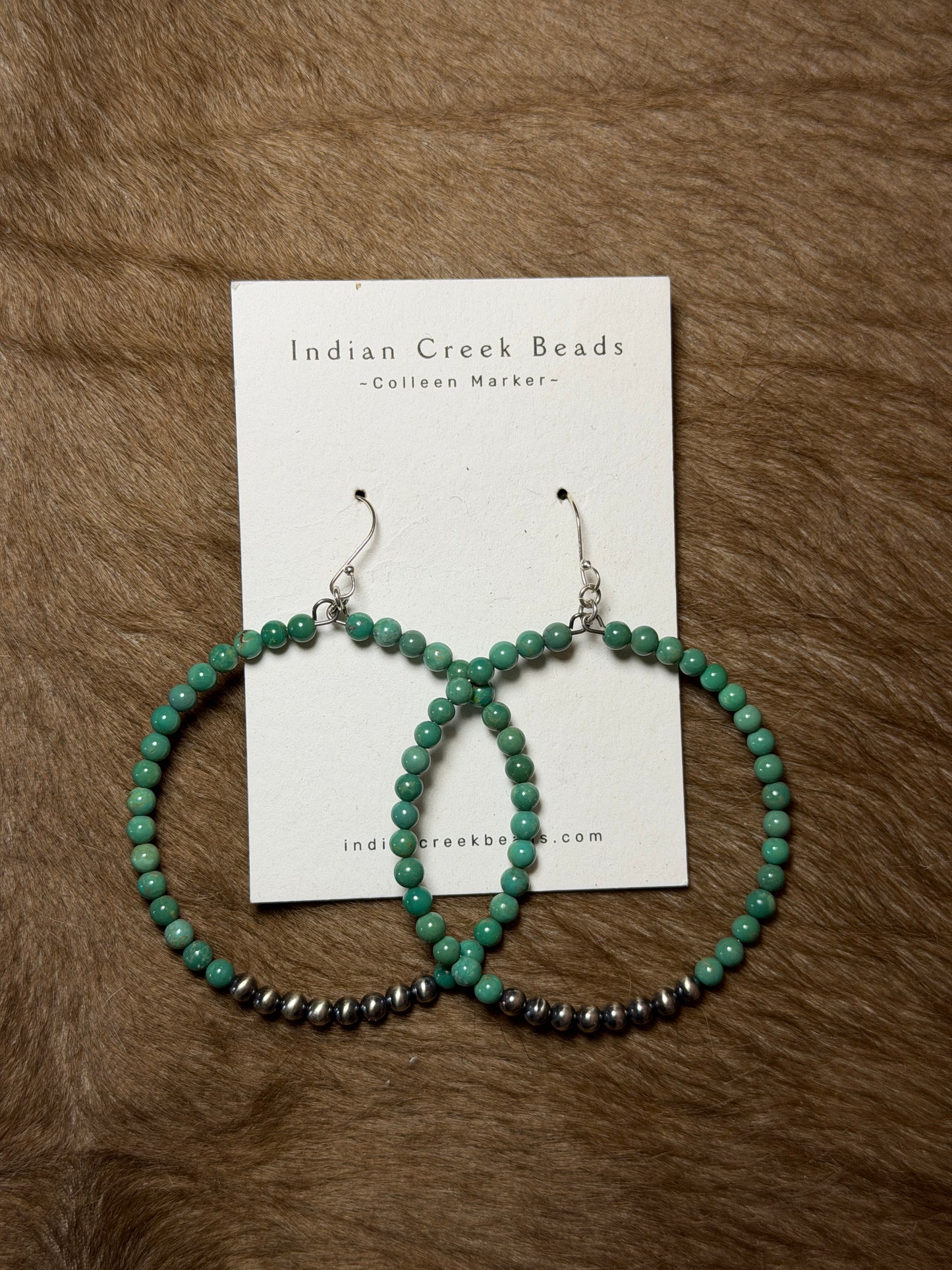 Turquoise & Pearl Hoops