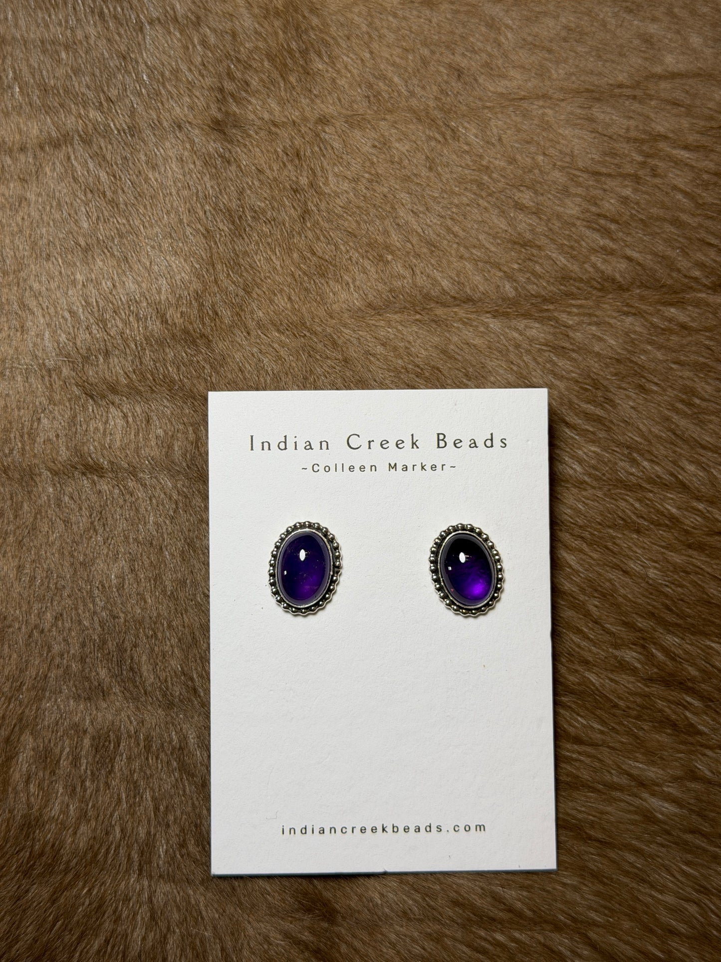 Purple Amethyst Sterling Silver Stud Earrings