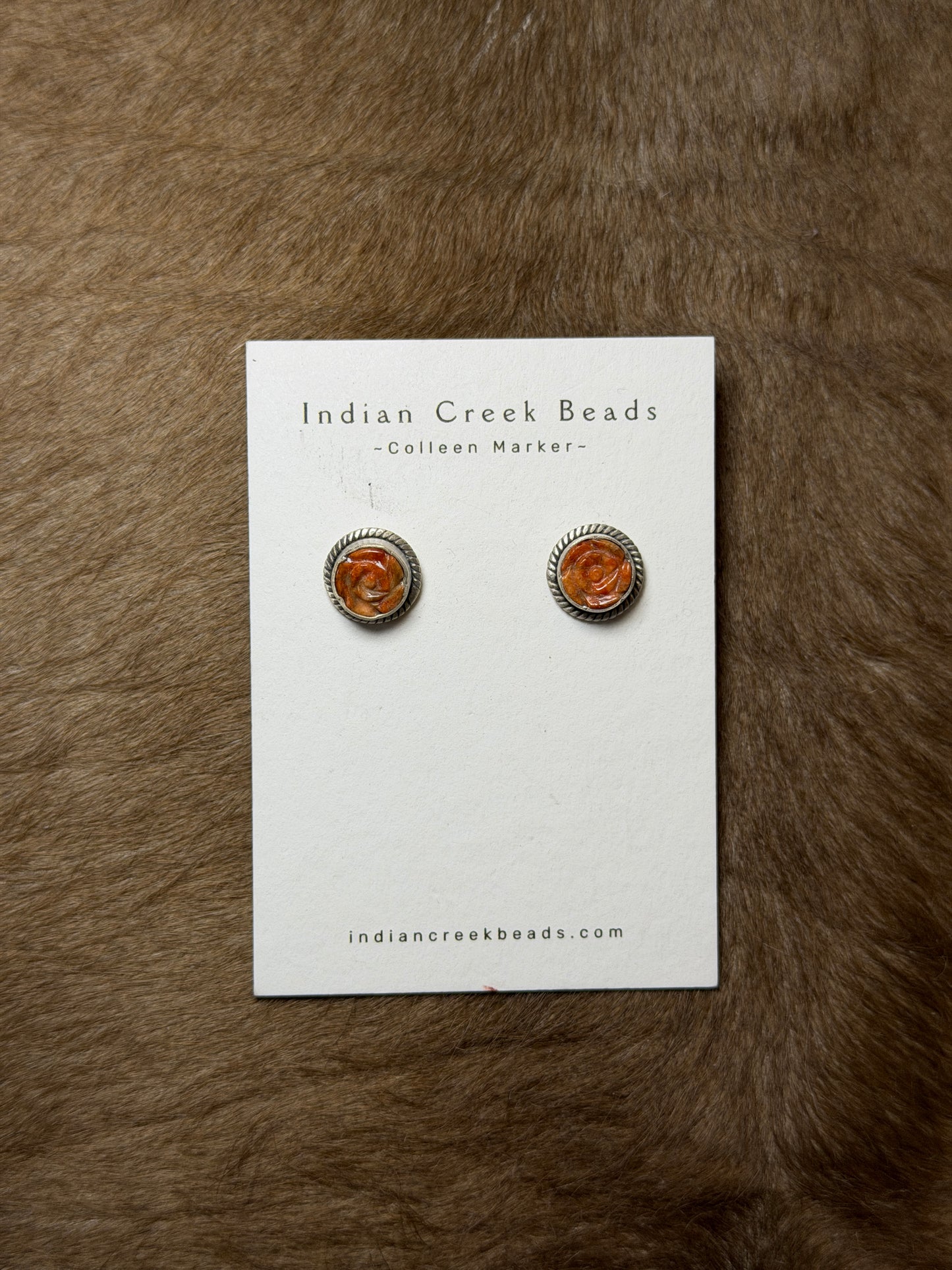 Apple Coral Flower Studs