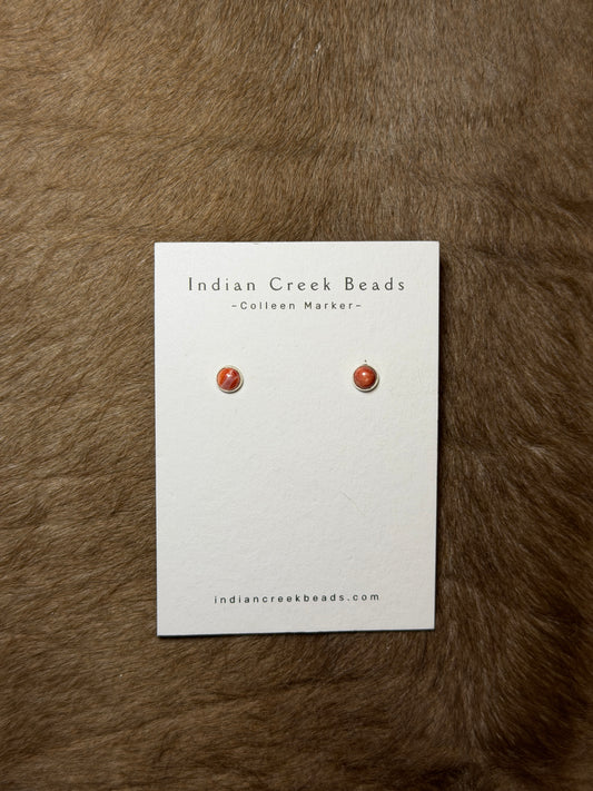 Dainty Red Spiny Stud Earrings