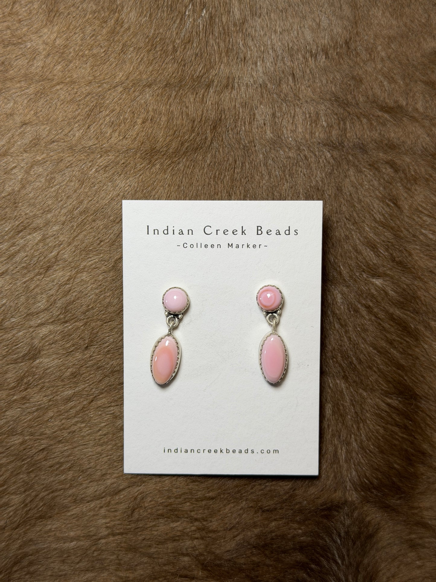 Pink Conch Dangle Earrings