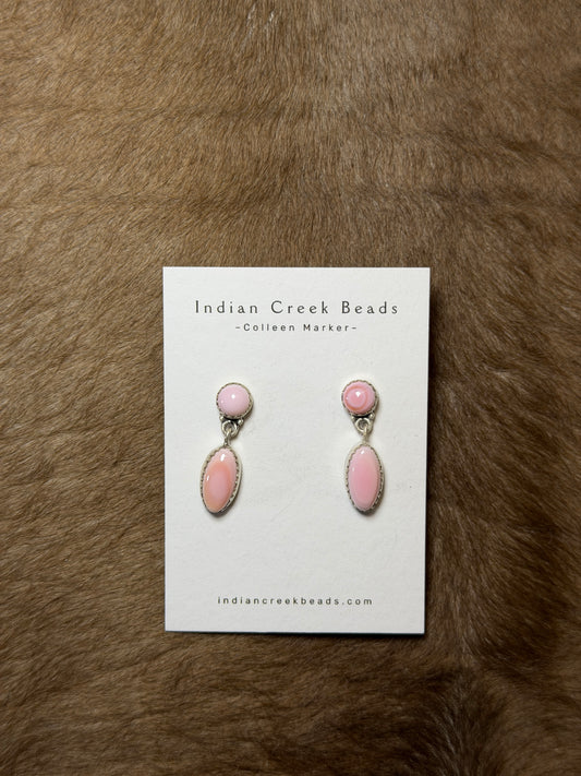 Pink Conch Dangle Earrings