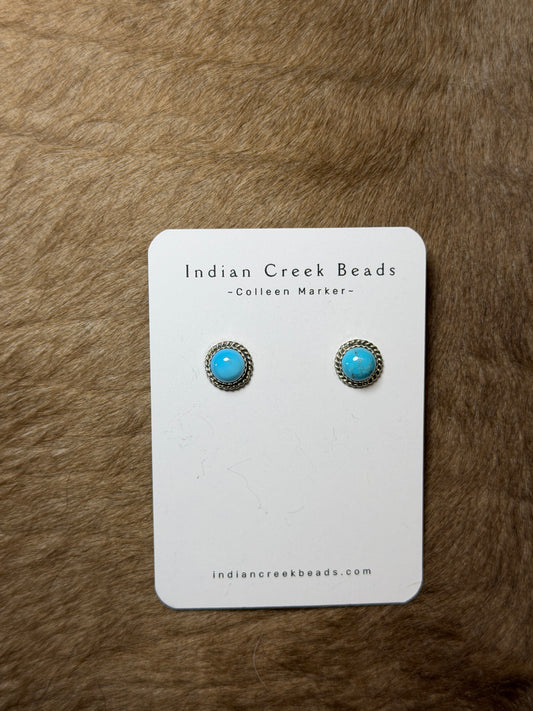 10mm Kingman Turquoise Earrings