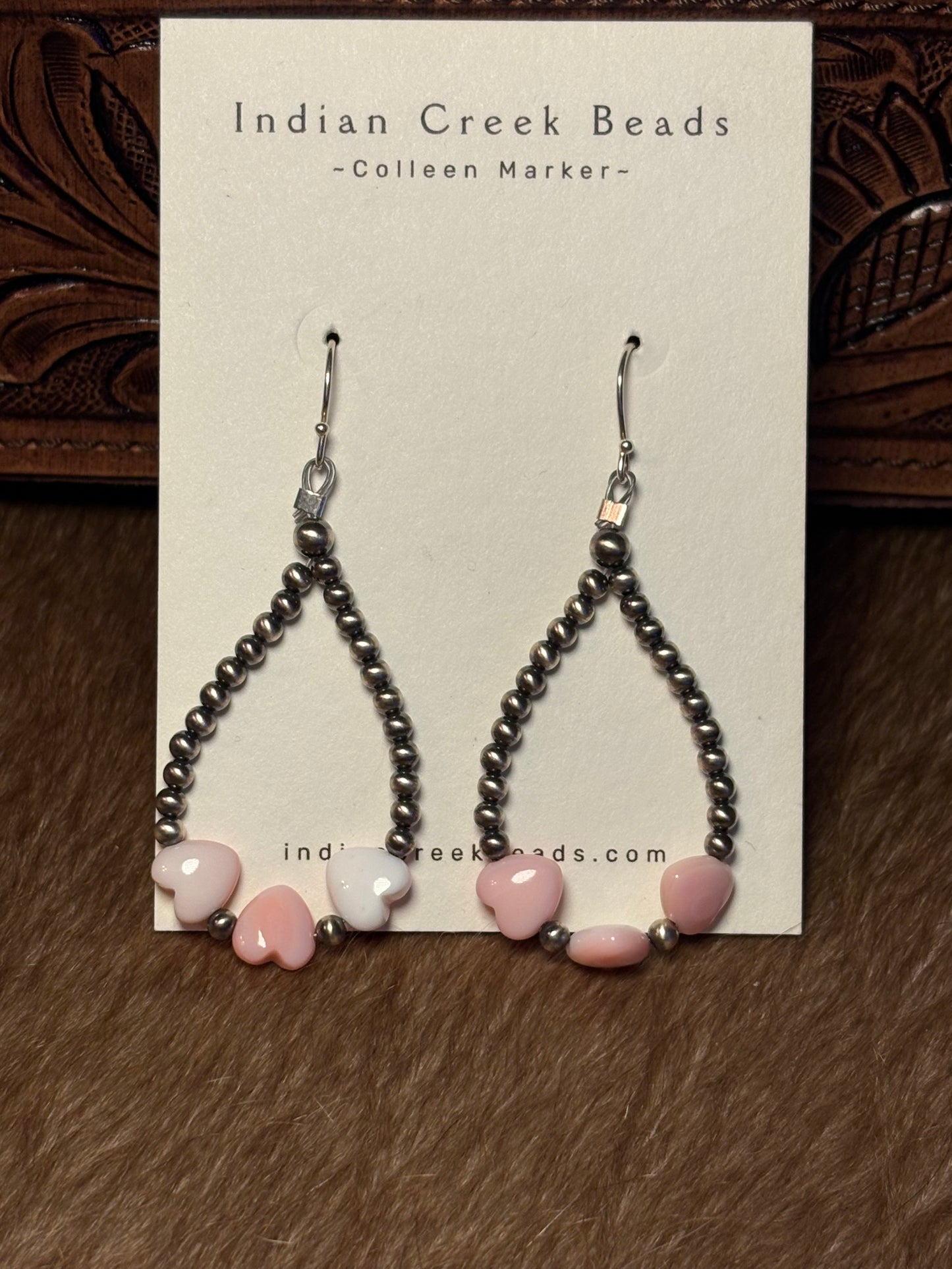 Sterling Pearl & Pink Conch Earrings