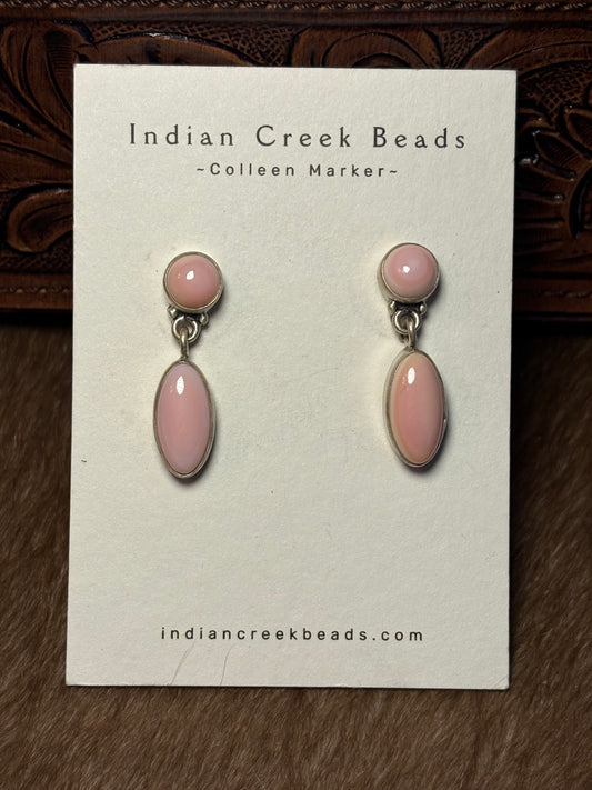 Pink Conch Dangle Earrings