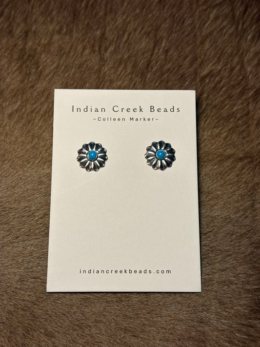 Sterling Detail Turquoise Earrings