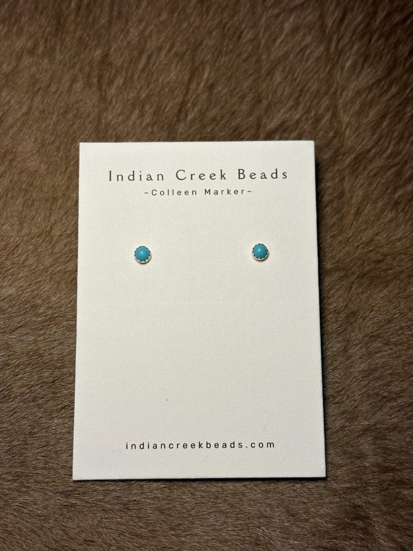 4mm Sterling Turquoise Studs