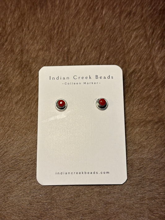 Red Coral Shadowbox Studs