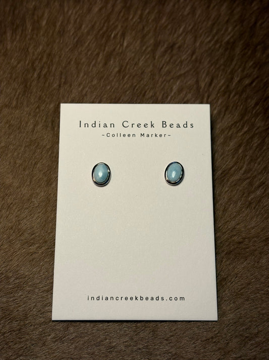 Larimar Oval Studs