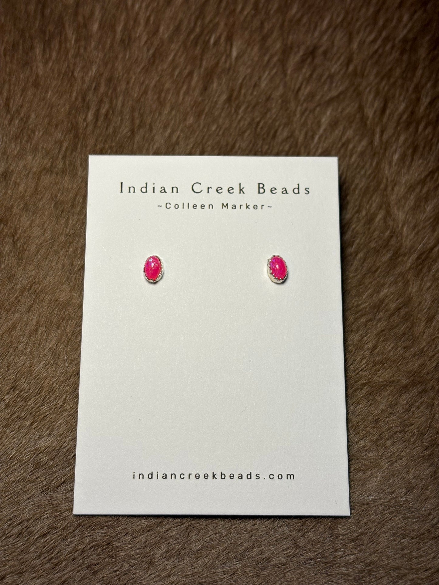 Dainty Pink Opal Studs