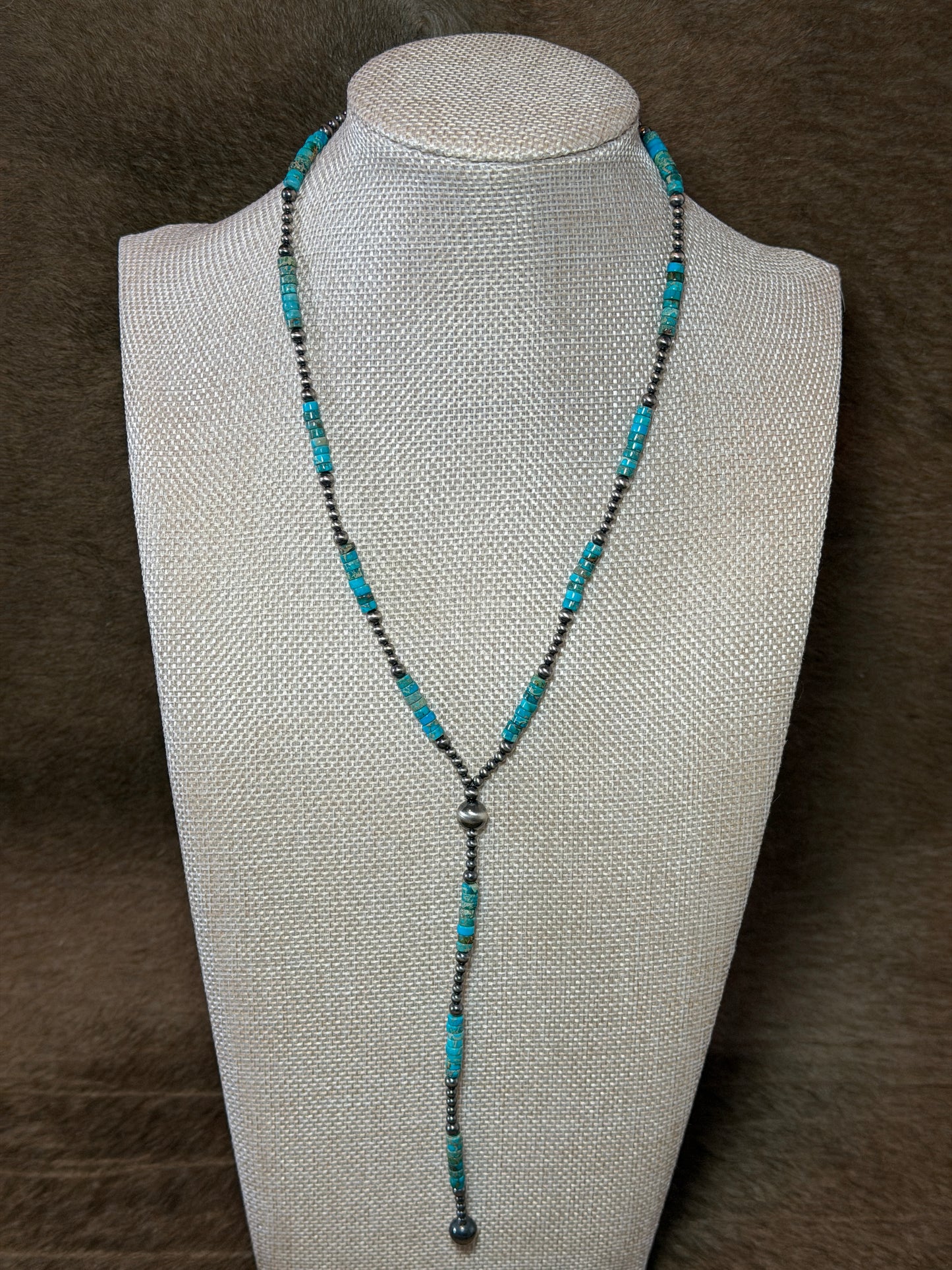 18" Pearl & Turquoise Lariat