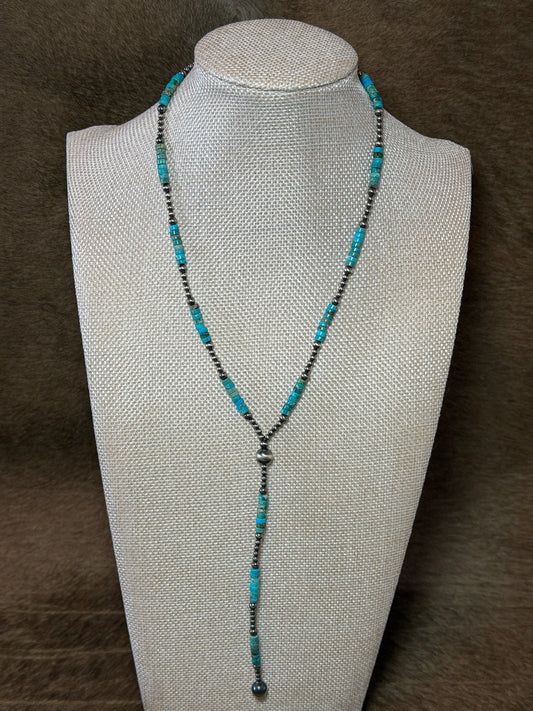 18" Pearl & Turquoise Lariat