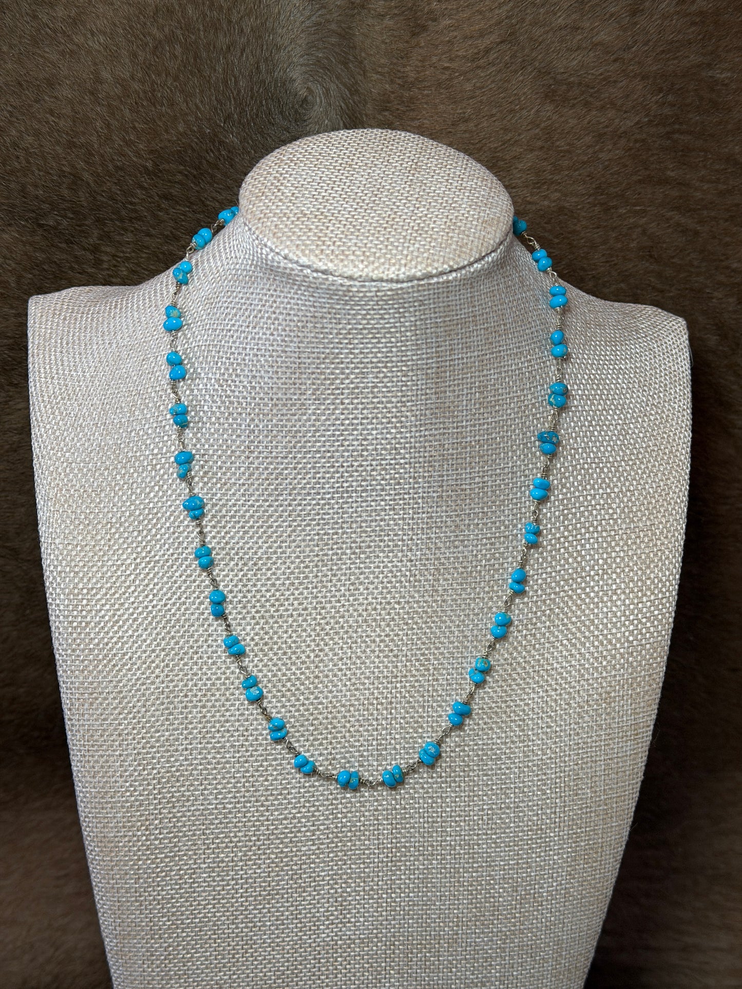 17" Kingman Chip Rosary Necklace