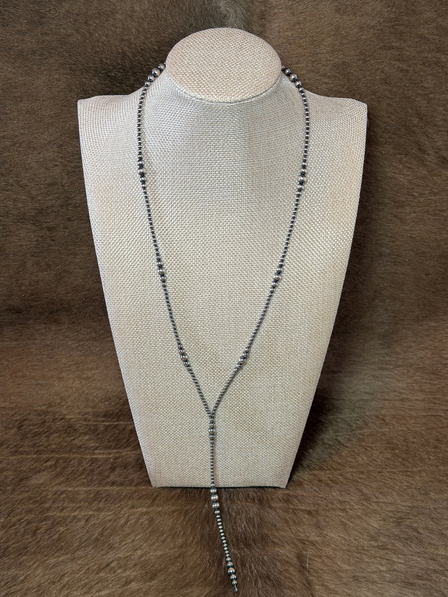 24" 3-6mm Sterling Pearl Lariat