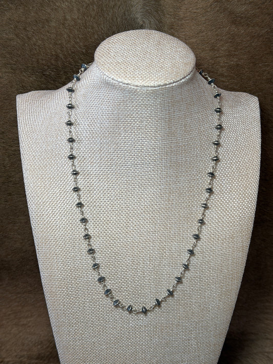 20-22" 6mm Saucer Rosary Necklace