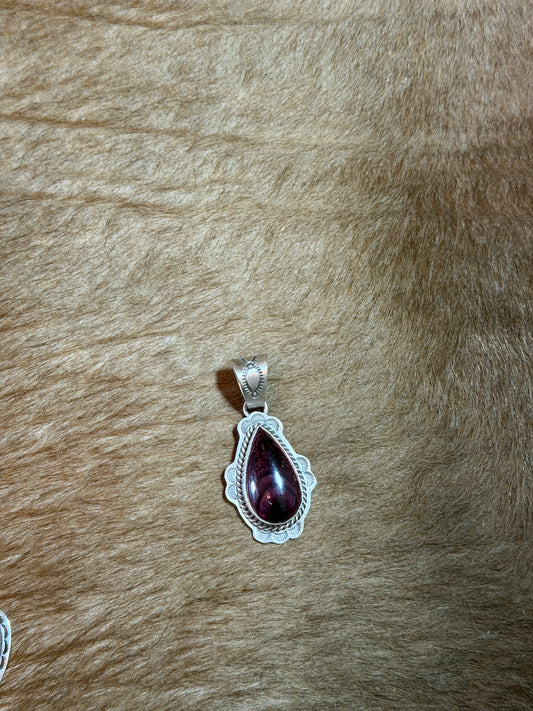 Purple Spiny Stamped Pendant