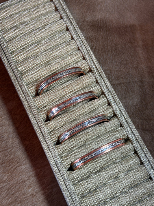 Copper & Silver Stamped Cuff
