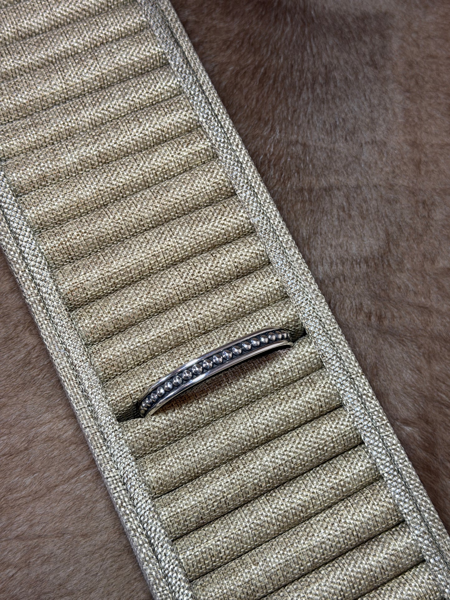 4mm Beaded Sterling Cuff