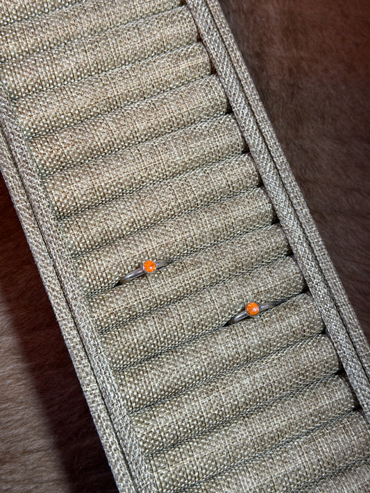 Orange Spiny Simple Stacker Ring