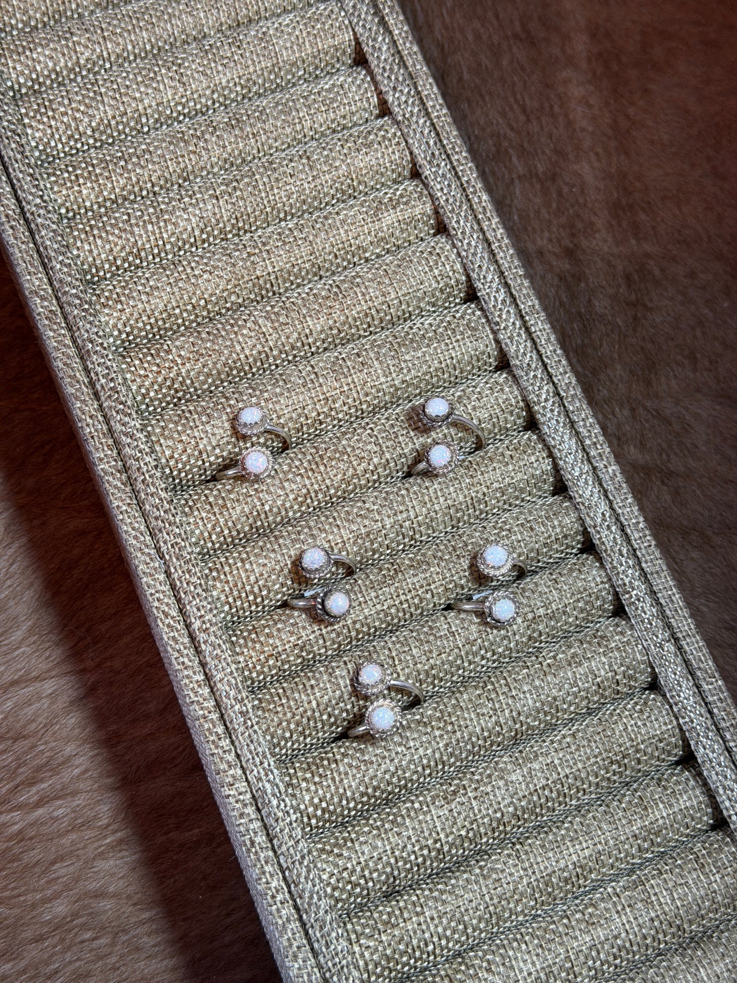 White Opal Adjustable Ring