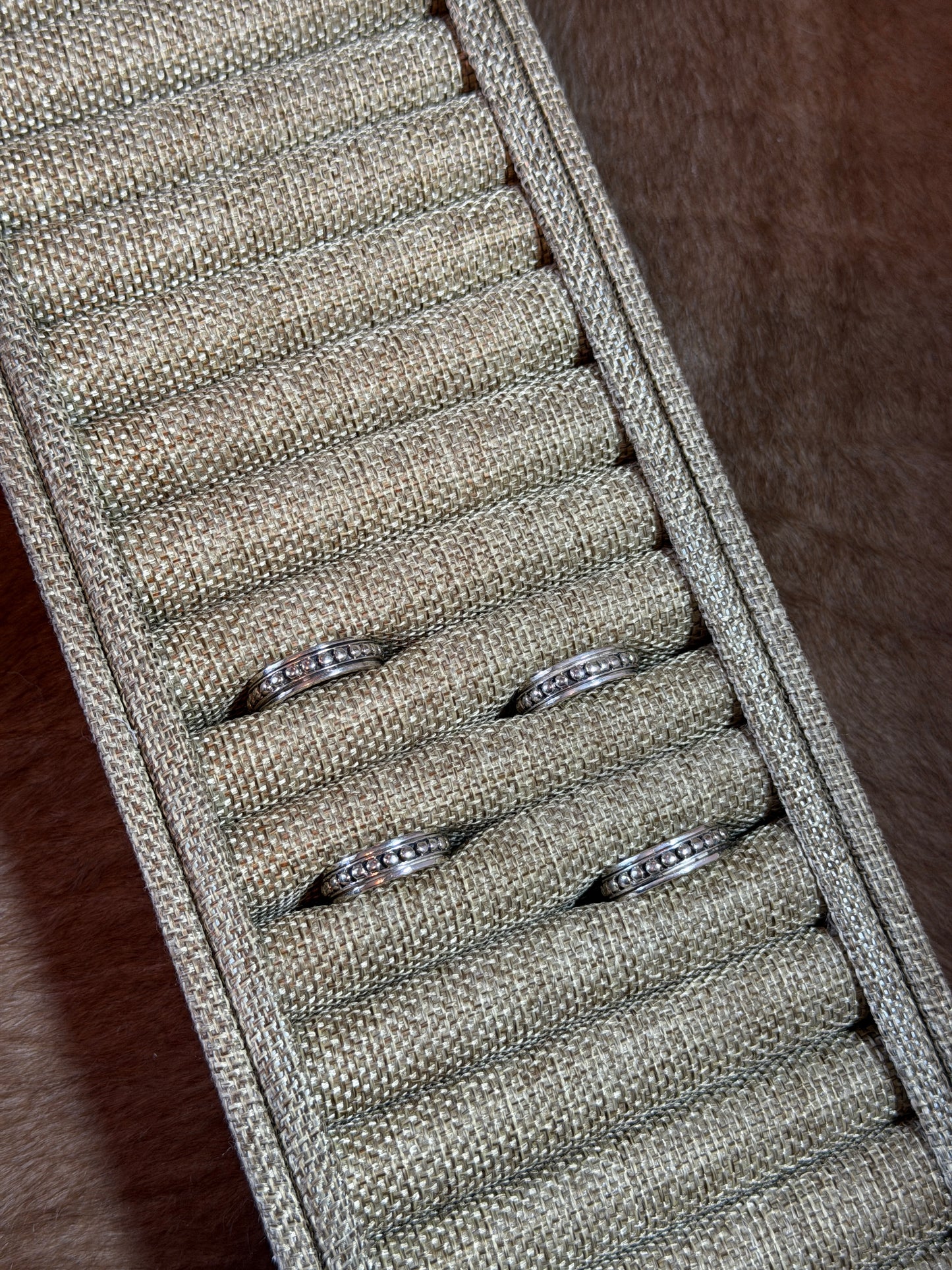 Sterling Beaded Spinner Ring