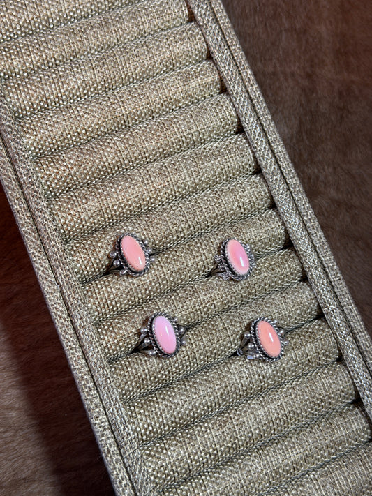 Pink Conch Ball Detail Ring