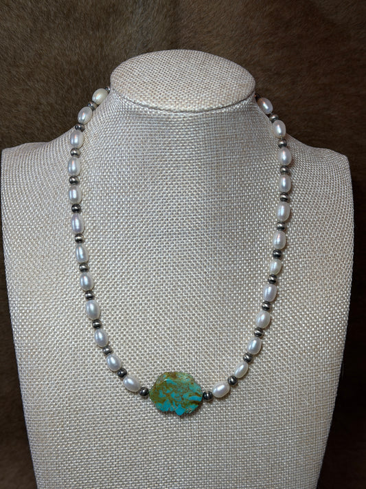 18-19.5" Freshwater & Turquoise Slab