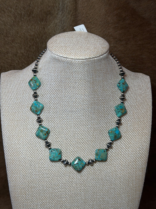 16.5-18" Turquoise & Pearl