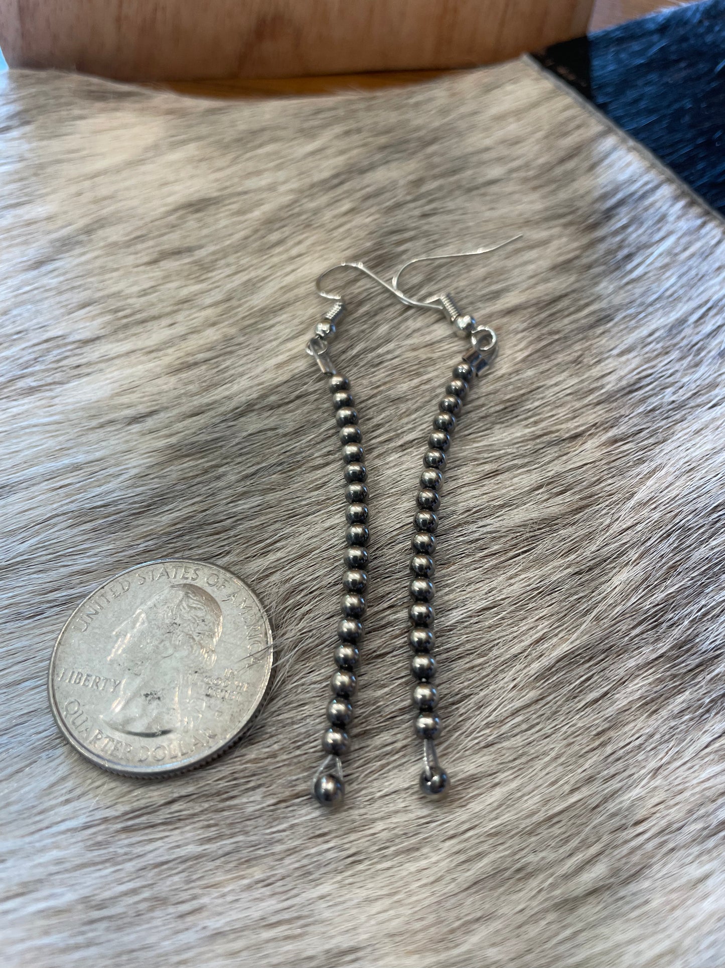 3mm Sterling Silver Pearl Dangle Earrings