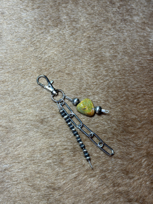 Turquoise, Sterling Pearl Bag Charm